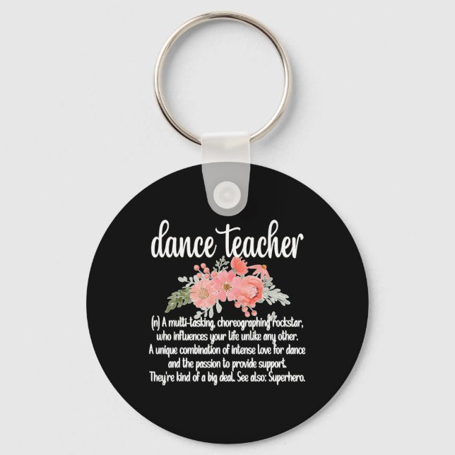 Porte-clés Appréciation de l'enseignant de danse Clic noir fé (Recto)