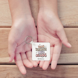 Porte-clés Appréciation de l'enseignant rétro de foi personna