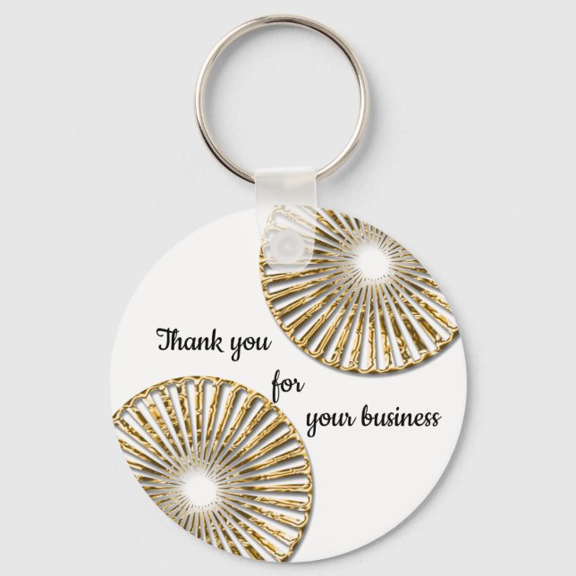 Porte-clés Appréciation du client Merci de roue dorée (Recto)