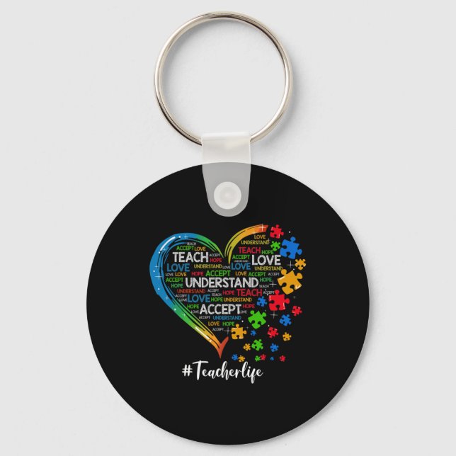 Porte-clés Apprendre Accepter Comprendre Amour Enseignant Coe (Recto)