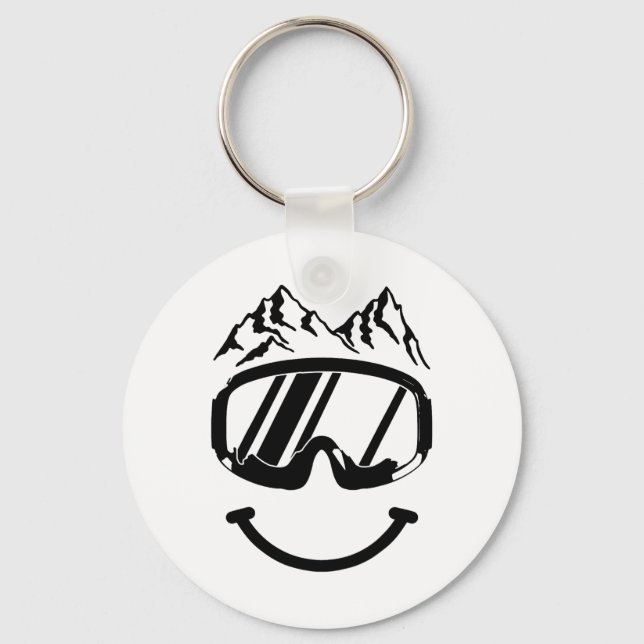 Porte-clés Apres Ski Snowboard Snowmobile Funny Ski Snowmo (Recto)