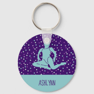 Porte-clés Aqua and Purple Synchronized Swimming Personalized