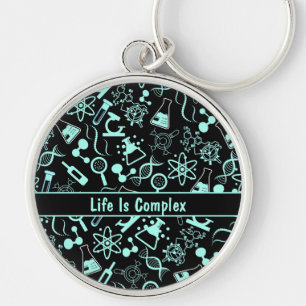 Porte-clés aqua bleu moderne biochimie vie complexe