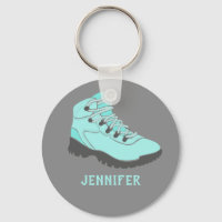 Aqua Blue Hiking Boot Personalized Gray