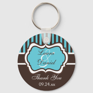 Porte-clés Aqua, Brown, Mariage à rayures blanches Faveur