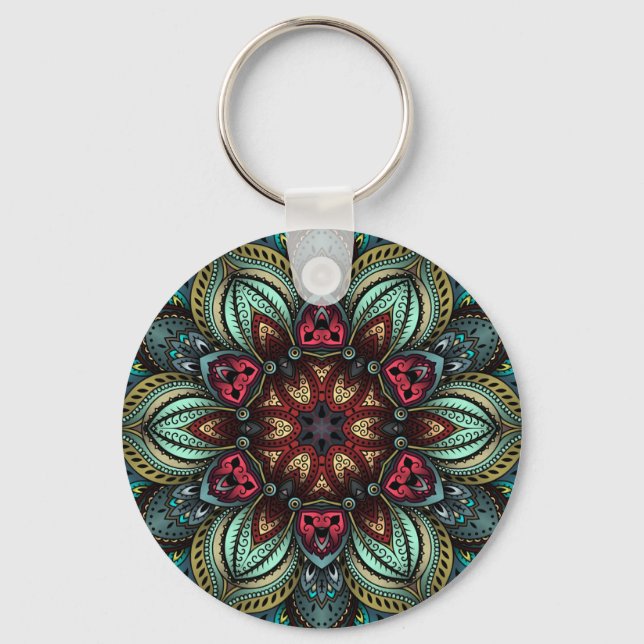 Porte-clés Aqua Delight Kaleidoscope Mandala Porte - clé (Recto)