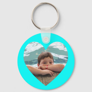 Porte-clés Aqua Heart Photo Template