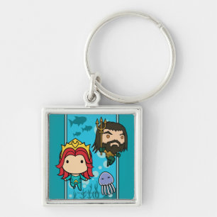Porte-clés Aquaman   Chibi Mera & Aquaman Graphisme sous-mari