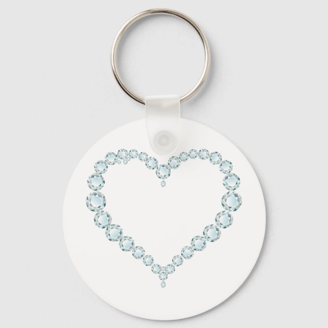 Porte-clés Aquamarine Gem Heart (Recto)