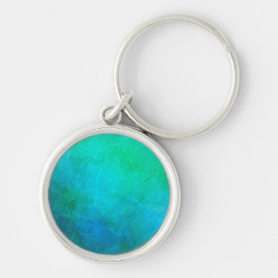 Porte-clés Aquamarine Vert Bleu Glace Art Abstrait