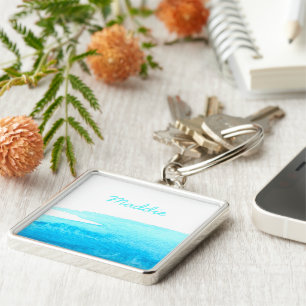 Porte-clés Aquarelle bleu ciel