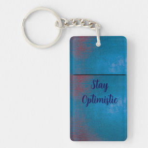Porte-clés aquarelle bleue Citation Inspirante G