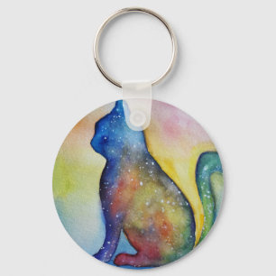 Porte-clés Aquarelle Cat Art Key Ring