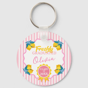 Porte-clés Aquarelle Citron Fraîchement Diplômé Fête de Promo