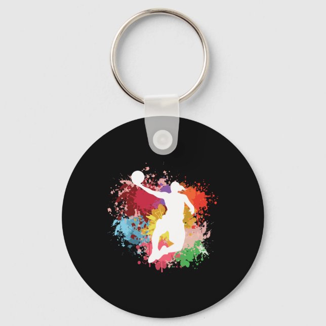 Porte-clés Aquarelle de basketball (Recto)