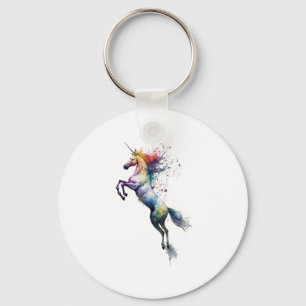 Porte-clés Aquarelle de couleur arc-en-ciel Abstraite d'une l