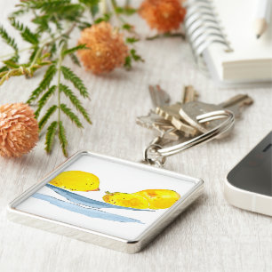 Porte-clés Aquarelle de fruit jaune citron