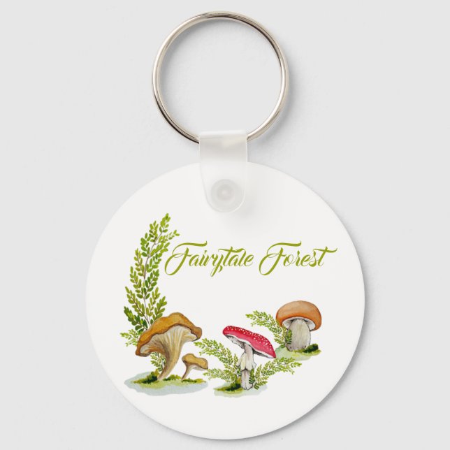 Porte-clés Aquarelle de la forêt de Fairytale ensemble de cha (Recto)
