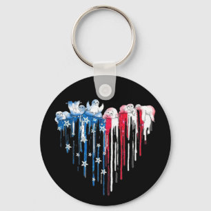 Porte-clés Aquarelle de Sloth Heart T-Shirt mignon animal ble