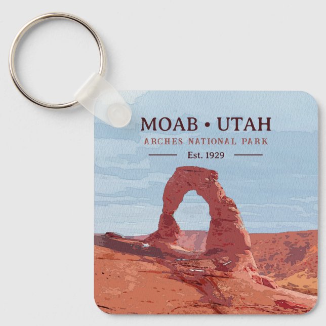 Porte-clés Aquarelle Delicate Arch Moab Utah National Park (Recto)