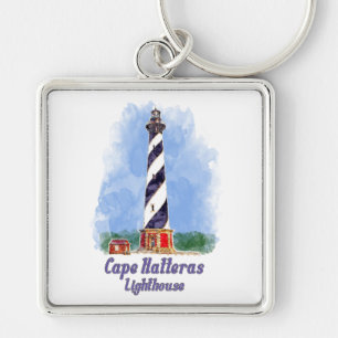 Porte-clés Aquarelle du phare de Cape Hatteras Caroline du No
