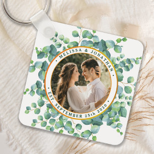 Porte-clés Aquarelle Eucalyptus Photo Mariage de verdure