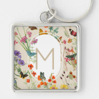 Aquarelle Fleurs sauvages & papillons Jardin Flora