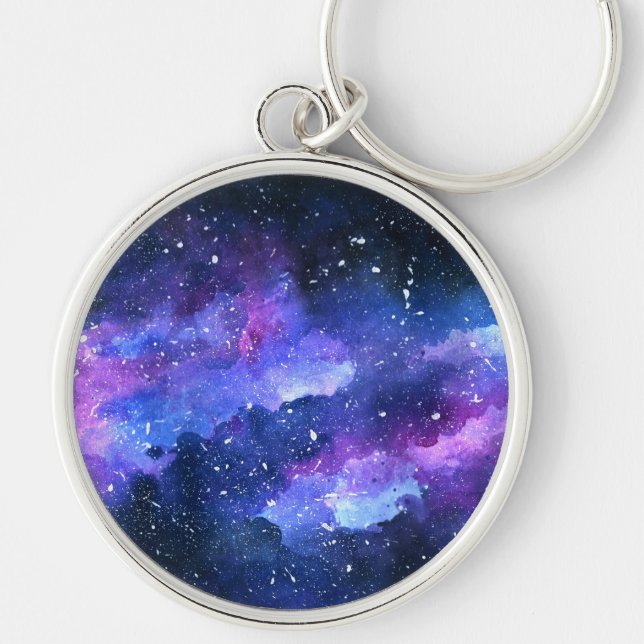 Porte-clés Aquarelle Galaxy Purple Cadeau pour Ado (Devant)