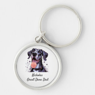 Porte-clés Aquarelle Great Dane Fun Chien Animal de compagnie