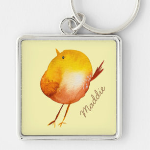 Porte-clés Aquarelle jaune mignon