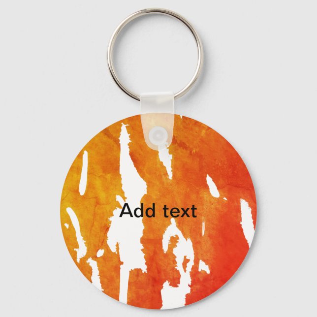 Porte-clés Aquarelle jaune orange ajouter du texte Peinture a (Recto)