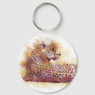 Porte-clés Aquarelle léopard