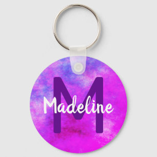 Porte-clés Aquarelle marbrée violette couleur Ombre