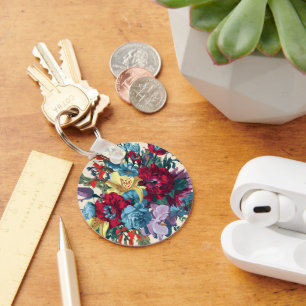 Porte-clés Aquarelle Monogramme Plaisir Floral