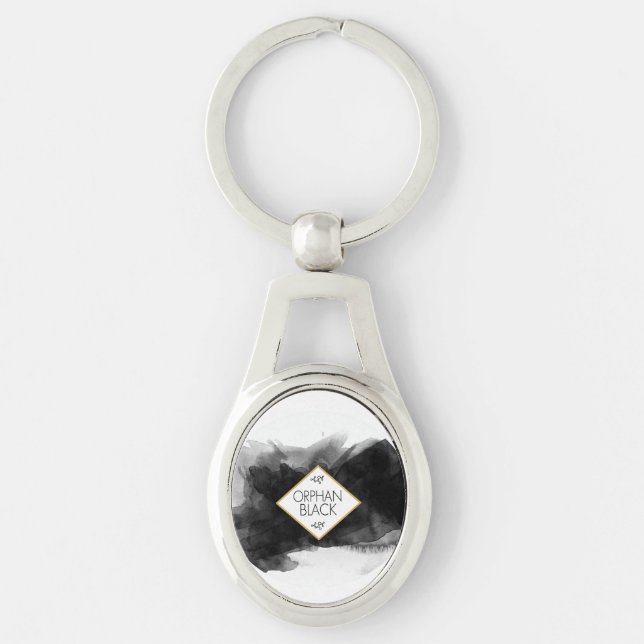 Porte-clés Aquarelle noire noire orpheline (Devant)