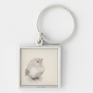 Porte-clés Aquarelle numérique Baby Sparrow