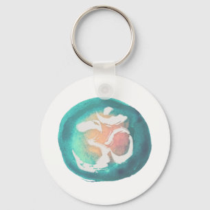 Porte-clés Aquarelle Om Symbole YOGA Méditation Instructeur