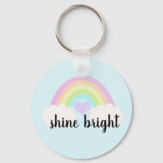 Porte-clés Aquarelle Pastel brillant Arc-en-ciel (Recto)