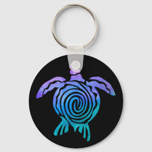 Porte-clés Aquarelle Pastel Tie Dye Spiral Sea Turtle