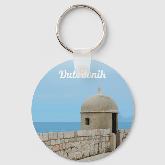 Porte-clés Aquarelle peinture de la muraille de Dubrovnik (Recto)