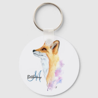 Porte-clés Aquarelle Red Fox personnalisée