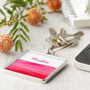 Porte-clés Aquarelle rouge rubis