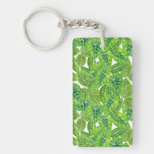 Porte-clés Aquarelle tropicale feuille design motif