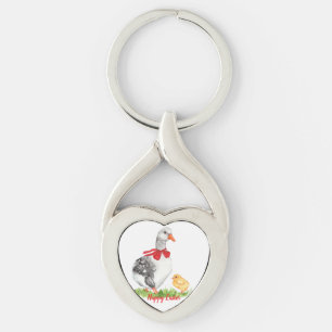 Porte-clés Aquarelle vintage Goose & Chick