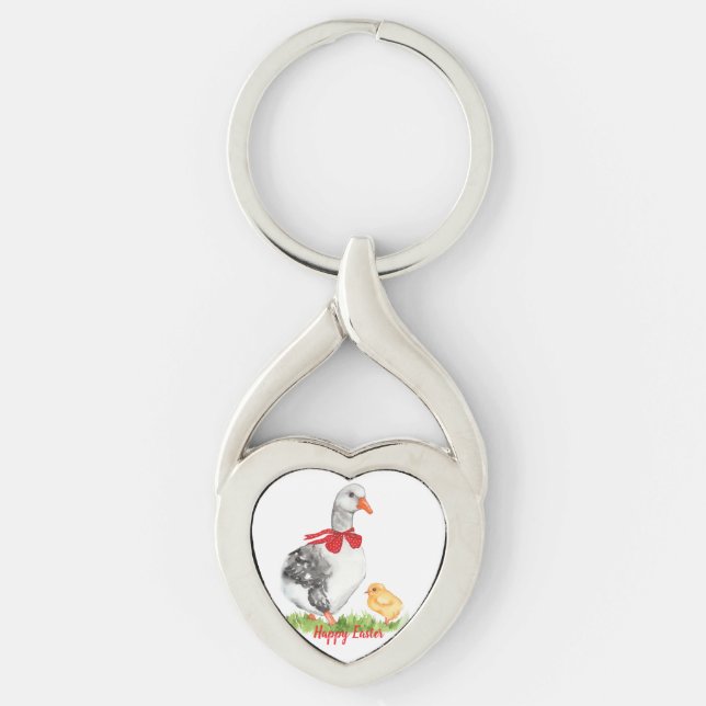 Porte-clés Aquarelle vintage Goose & Chick (Devant)