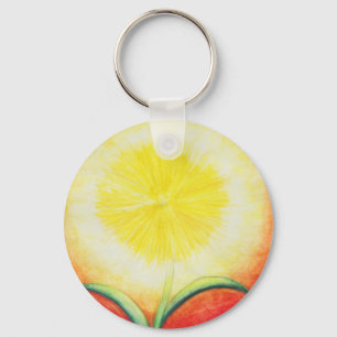 Porte-clés aquarelle vintage jaune brillant