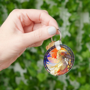 Porte-clés Aquarelle vive de Porte - clé ronde fille