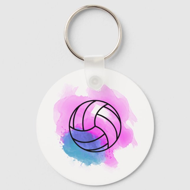 Porte-clés Aquarelle volleyball (Recto)