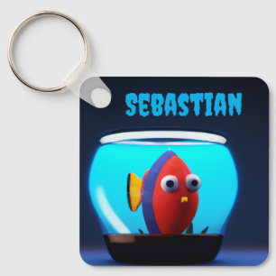 PORTE-CLÉS AQUARIUM PERSONNALISÉ AVEC POISSON MIGN