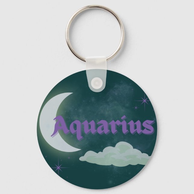 Porte-clés Aquarius Céleste esthétique Dreamy Moon Cloud Art (Recto)